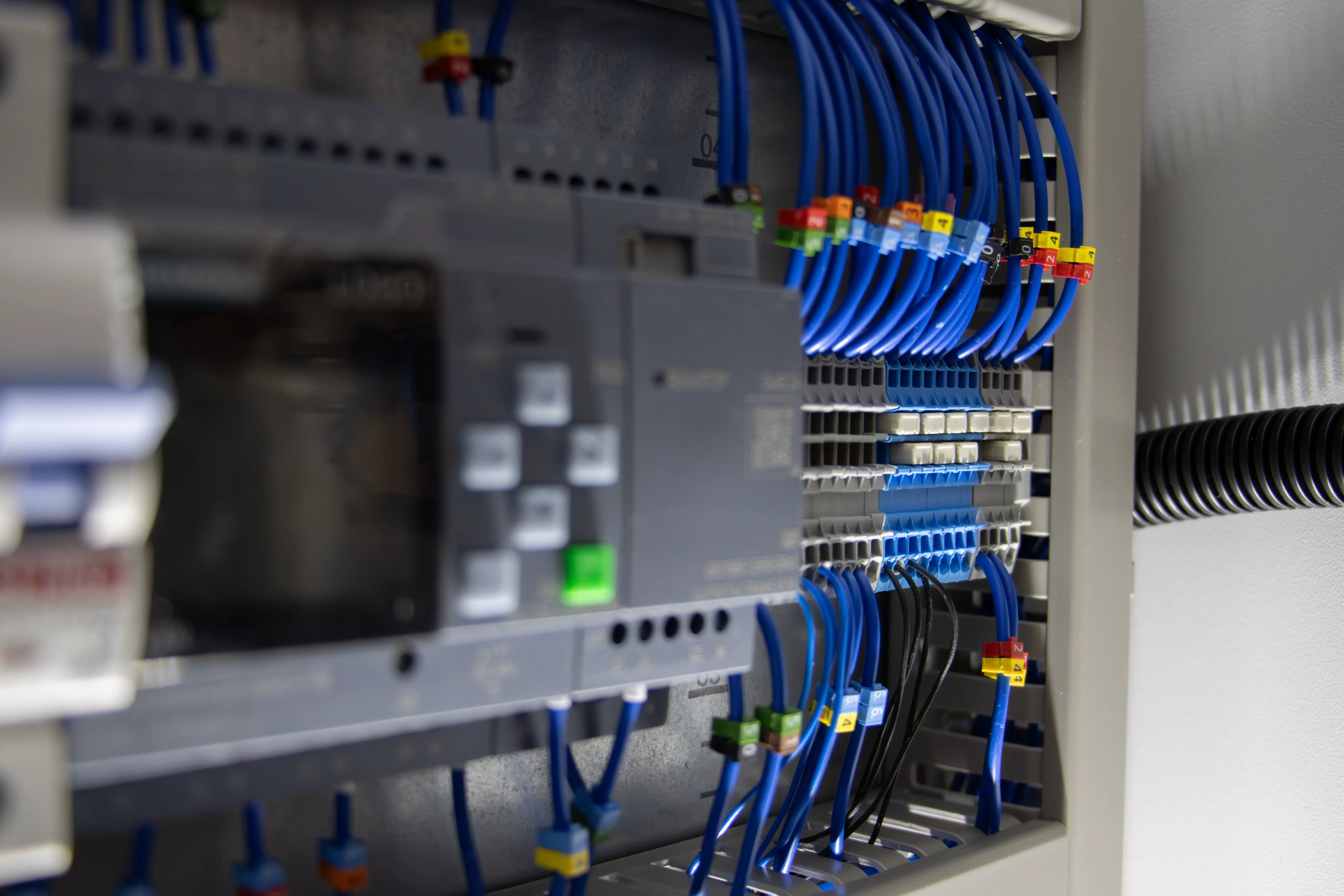 A wired PLC control cabinet built for the Eventum pneumatic test rig